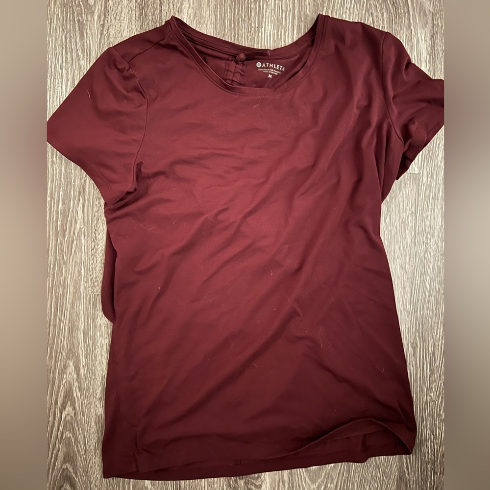 Athleta Cranberry Red Cut Out Top Medium